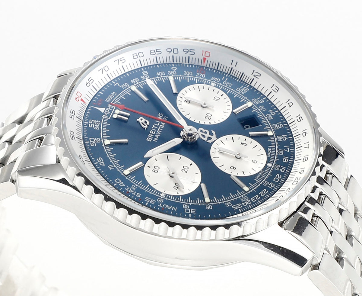 Chronograph - White Ceramic - Blue- N-Timer - 904L Steel - Automatic - 43mm