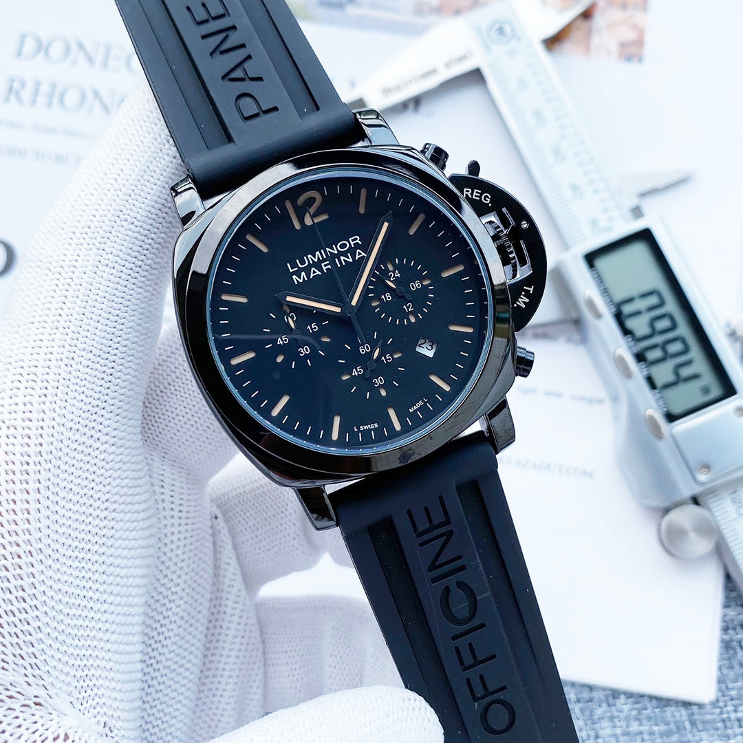 Chronograph - Darkblue Rubber - Quartz - 50mm