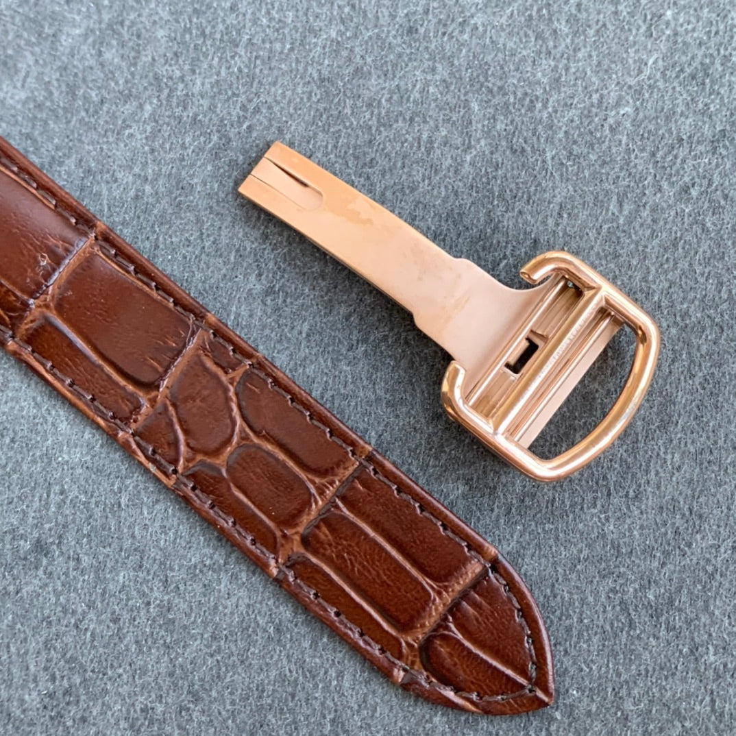 316L Yellow gold - White- Brown Leather - Automatic - 40*41mm