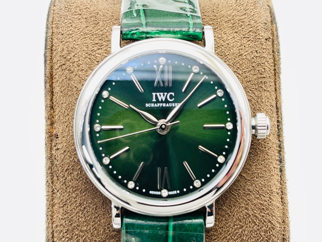 LADY -Silver Green - Green Leather - Automatic - 34mm