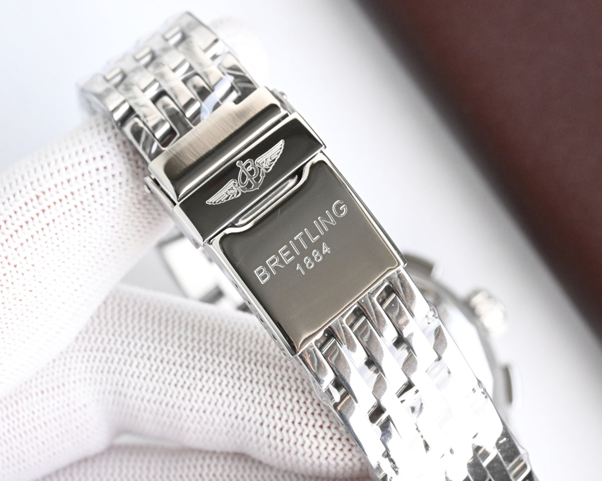 Chronograph - Blue White - Silver 316L Steel - Automatic - 42mm