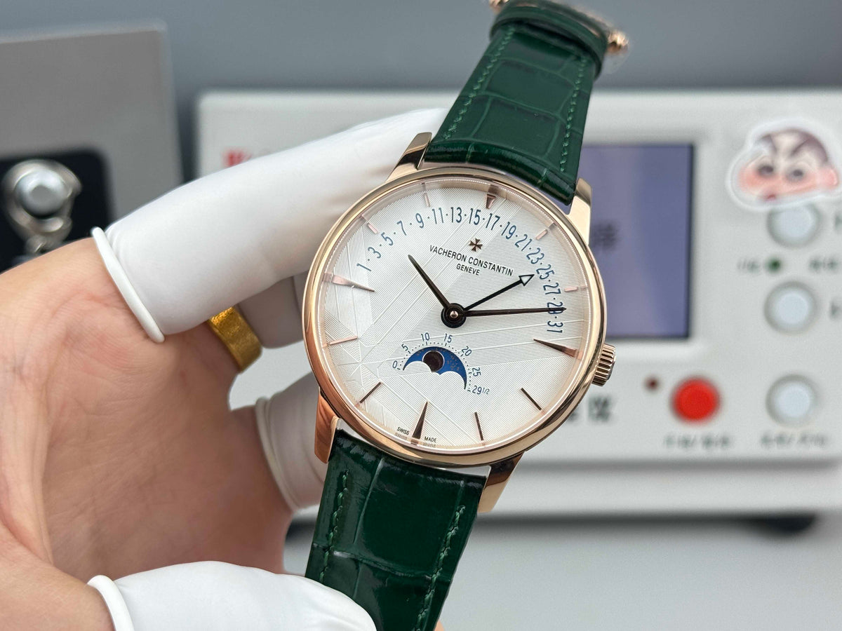 4010U/000R- White 3D Dial - Rosegold -Green Leather - Automatic - 42.5mm