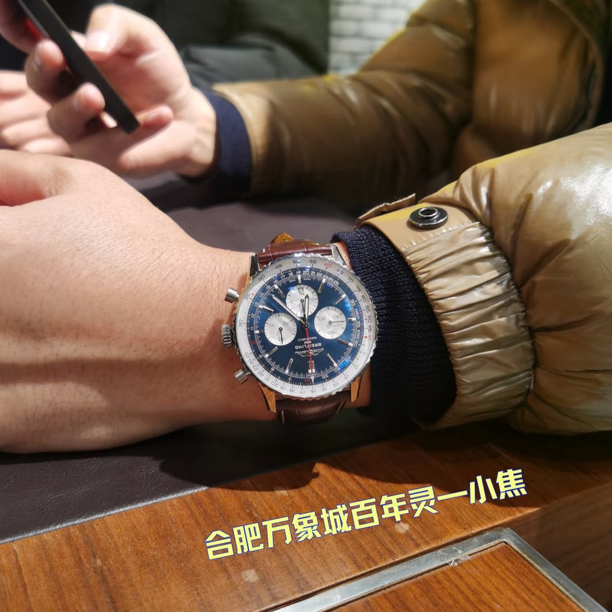 Chronograph - Silver -Blue- N-Timer - Brown Leather - Automatic - 43mm