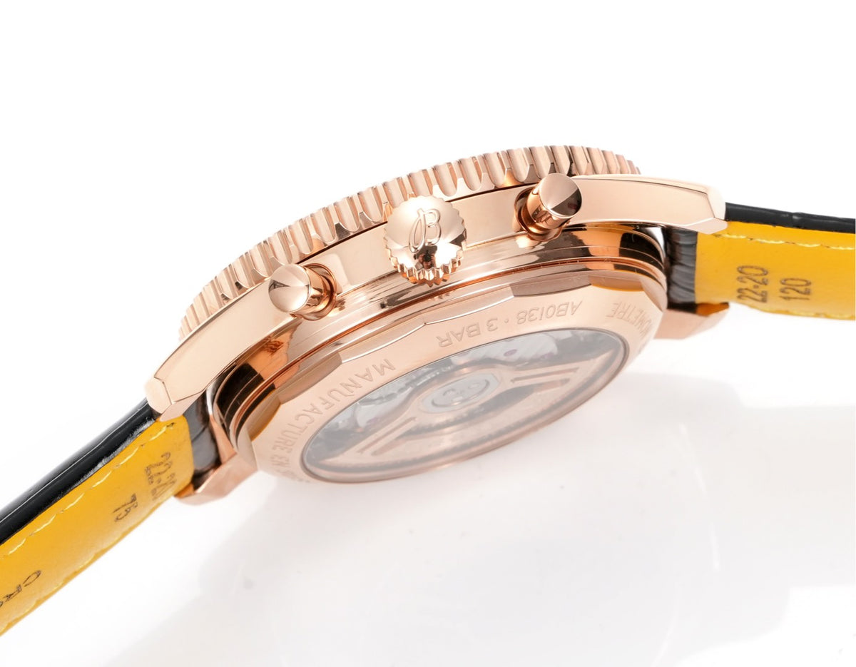 Chronograph - Rosegold bezel - Green Black - N-Timer - Black Leather - Automatic - 43mm