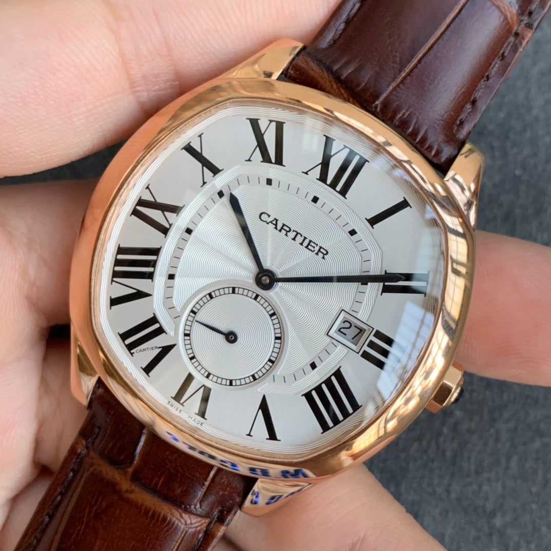 316L Yellow gold - White- Brown Leather - Automatic - 40*41mm