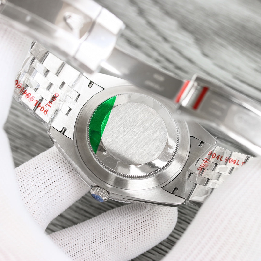 C-Factory - Green -Smooth bezel- Silver 904L Steel- Automatic - 41mm