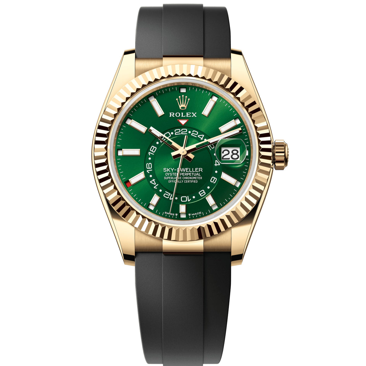 C-Factory -Green Yellow gold - Black Rubber - Automatic - 42mm