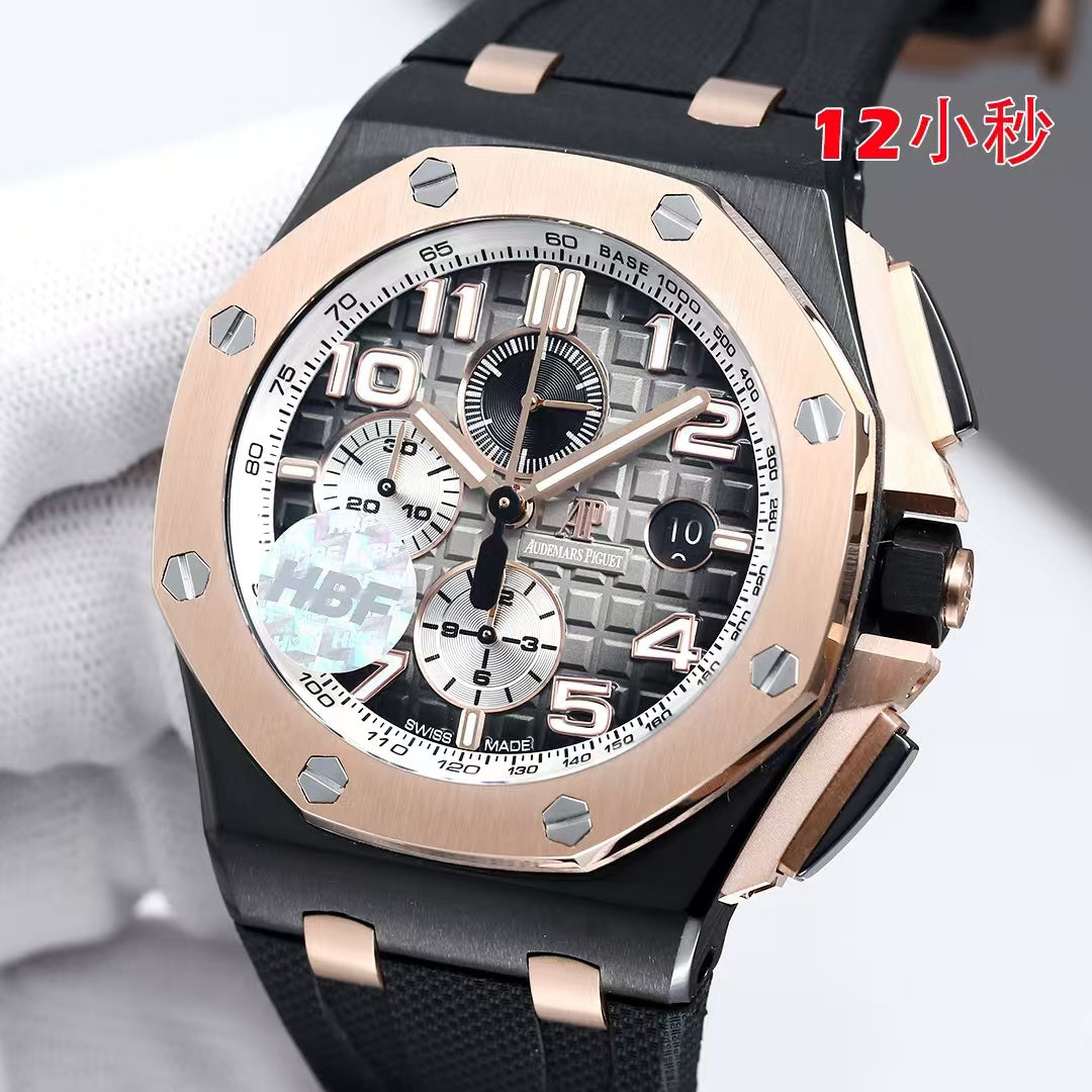 Chronograph-Grey Silver Ceramic- Black Rubber - Automatic - 44mm