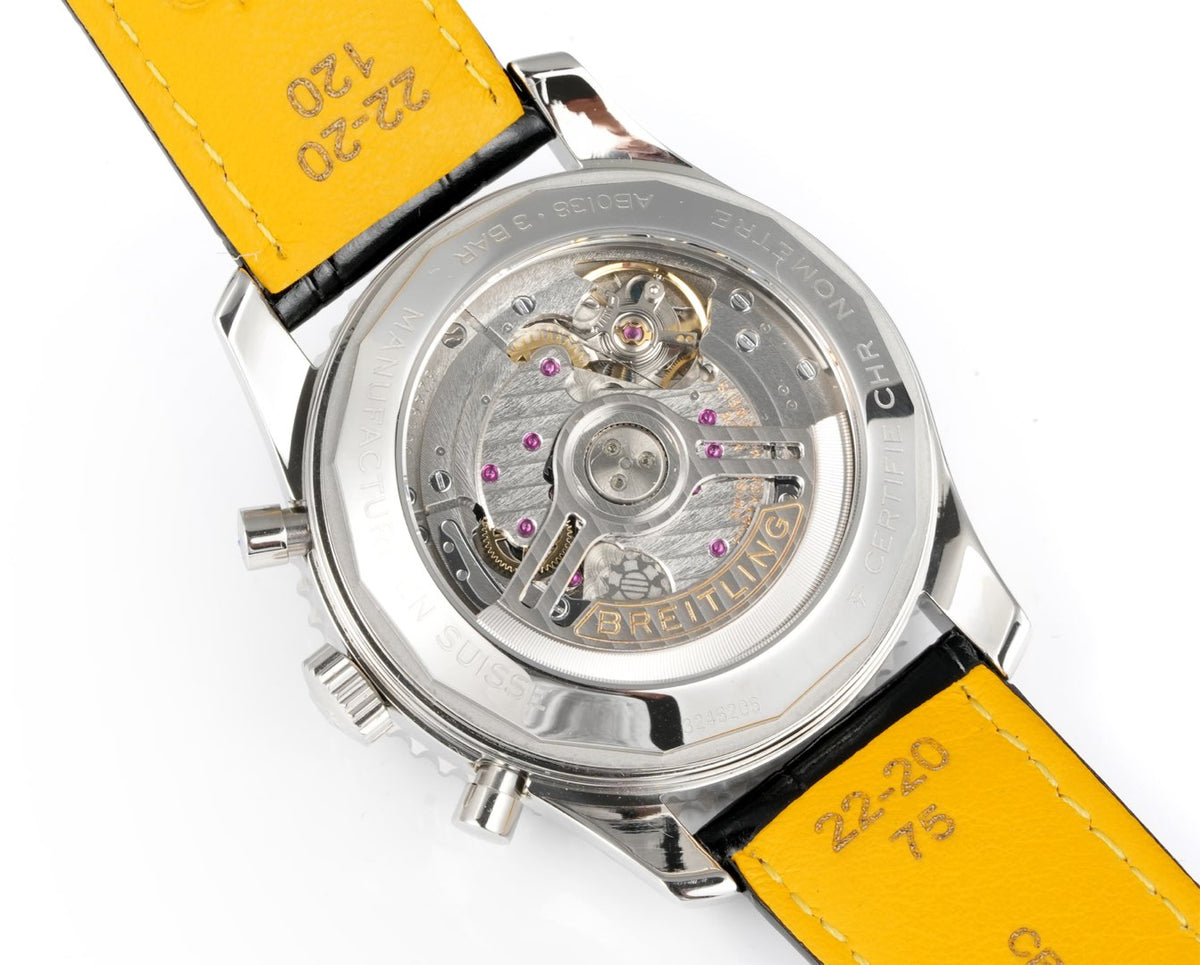 Chronograph - White Ceramic -Black- N-Timer - Black Leather - Automatic - 43mm