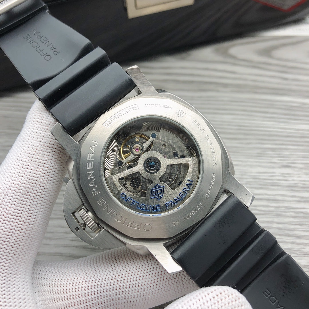 316L Steel Silver - Black Rubber - Automatic - 47mm
