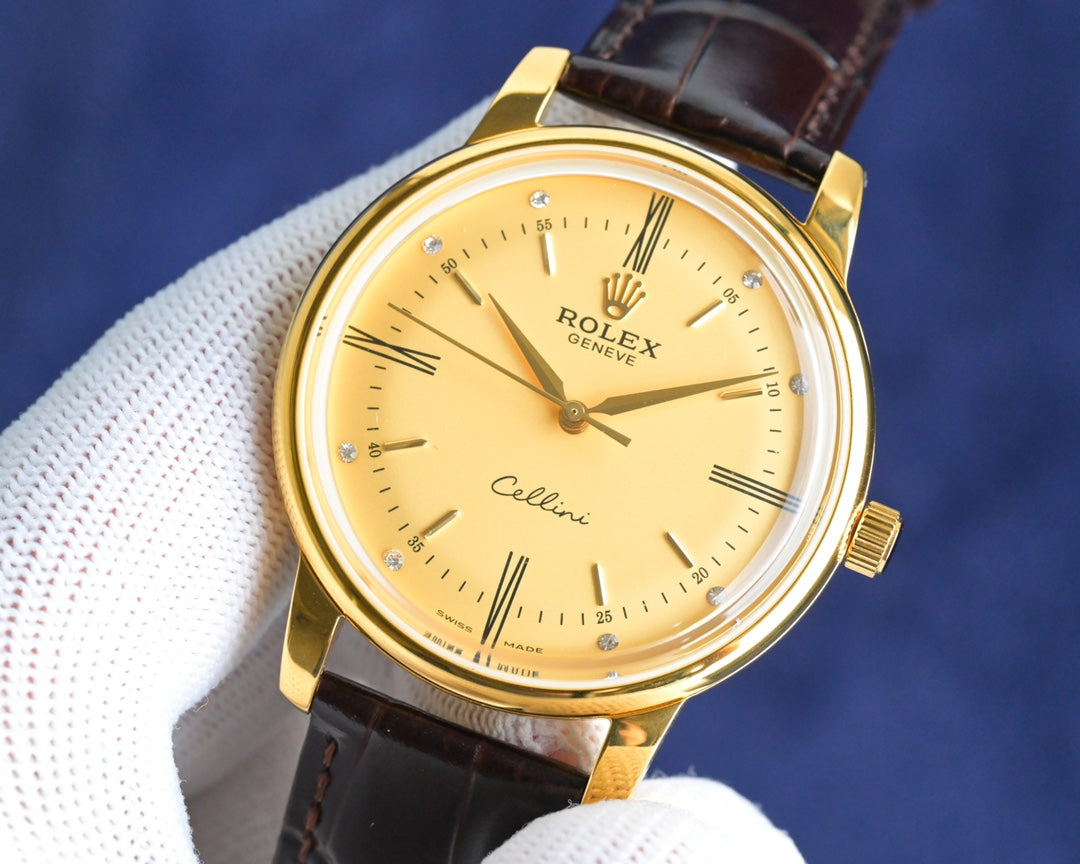 Yellow 904L - Brown Leather - Automatic - 42mm