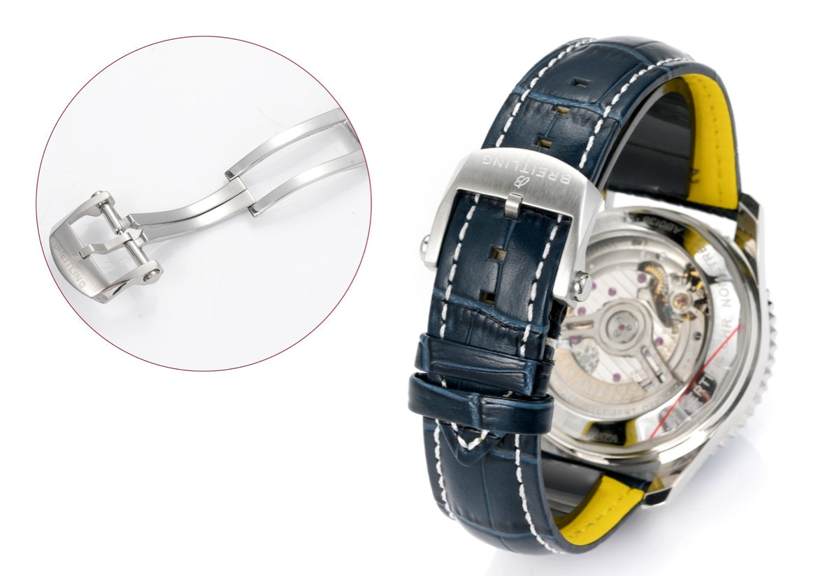Chronograph - Silver Blue - Blue - N-Timer - Blue Leather - Automatic - 43mm