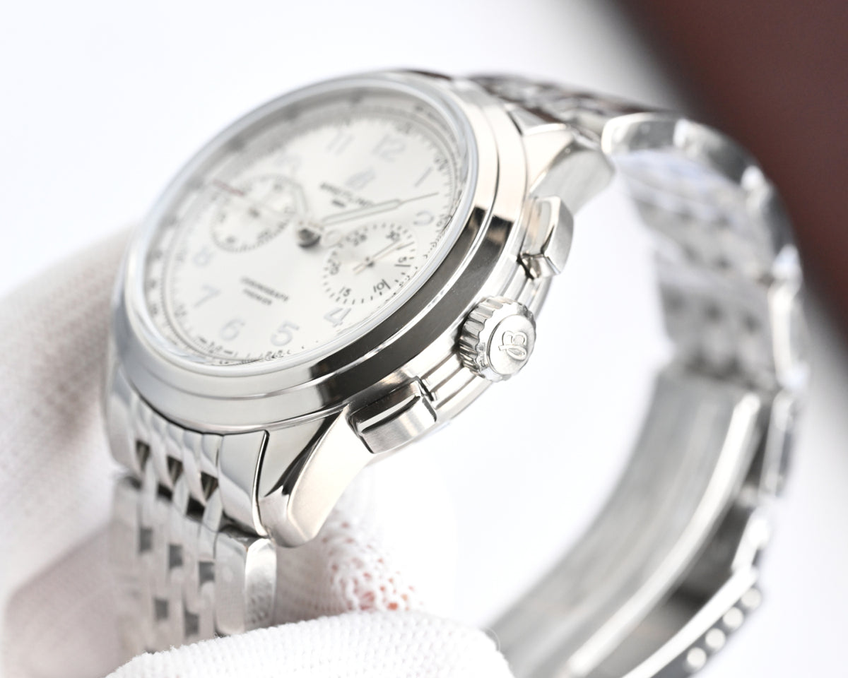 Chronograph - Silver White - Silver 316L Steel - Automatic - 42mm