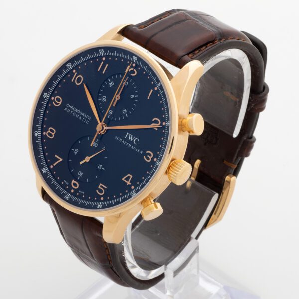 Chronograph -Blue Yellow - Brown Leather- Quartz -41mm