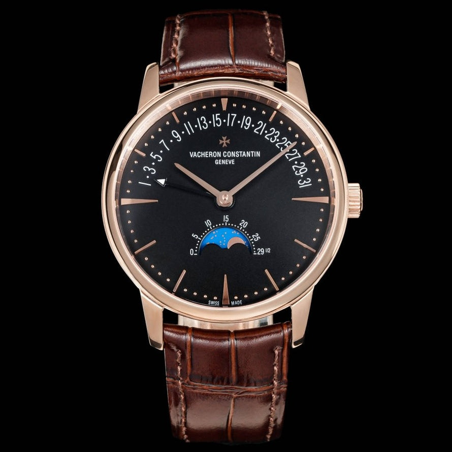 4010U/000R- Black Roselgold -Brown Leather - Automatic - 42.5mm