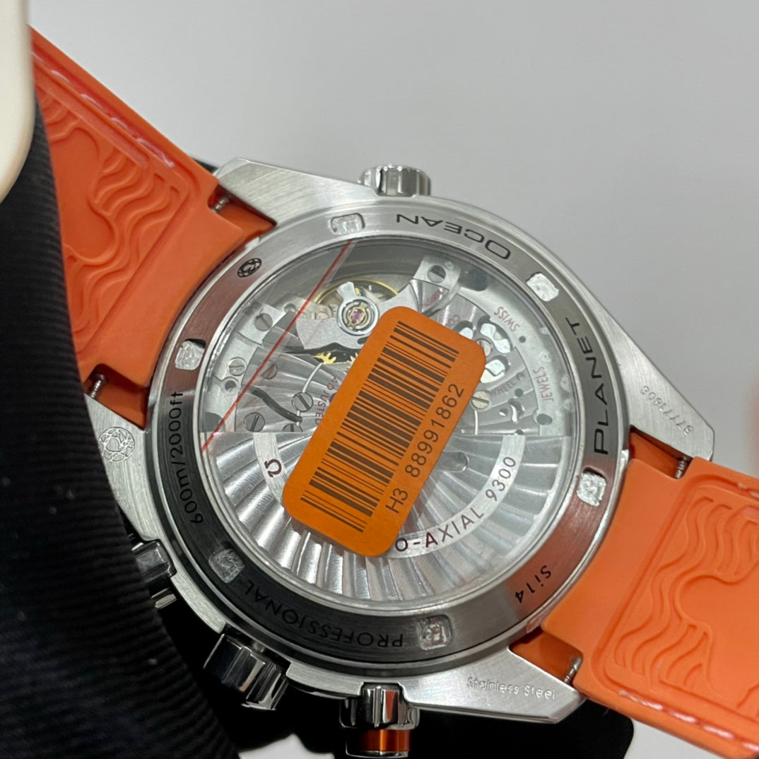 Chronograph - Black -Orange bezel - Orange Leather- Automatic - 45.5mm
