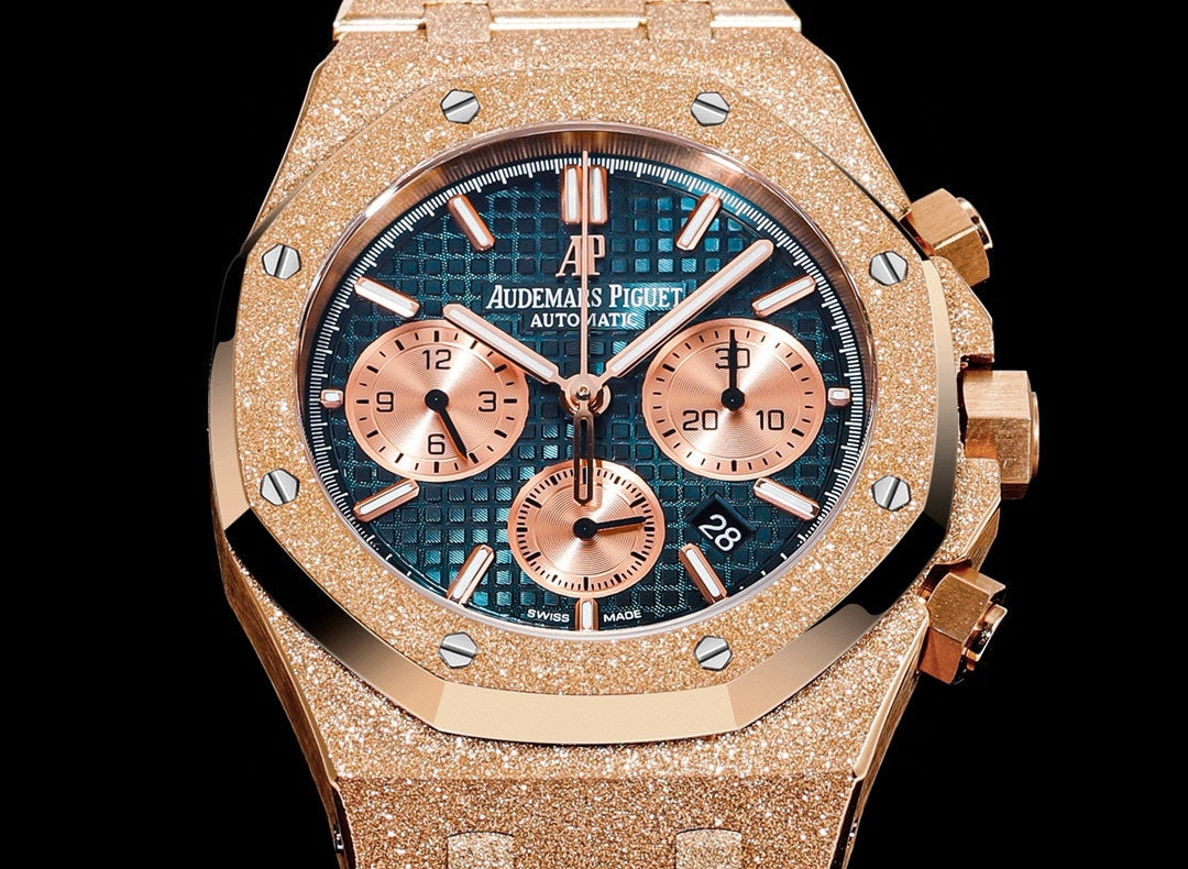 Chronograph - Frosted Gold -Green Yellow- 904L Steel - Automatic - 41mm