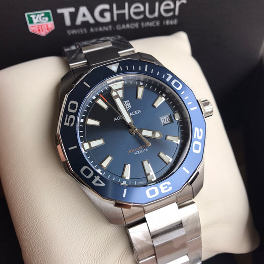 Blue - Silver 904L steel - Quartz - 41mm