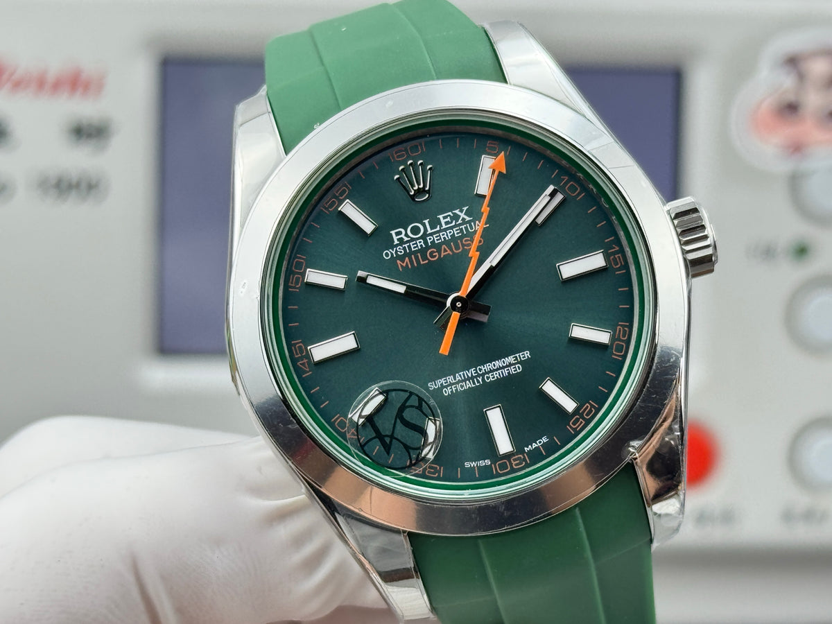 Green - Silver Orange - Green Rubber - Automatic-3131 - 40mm
