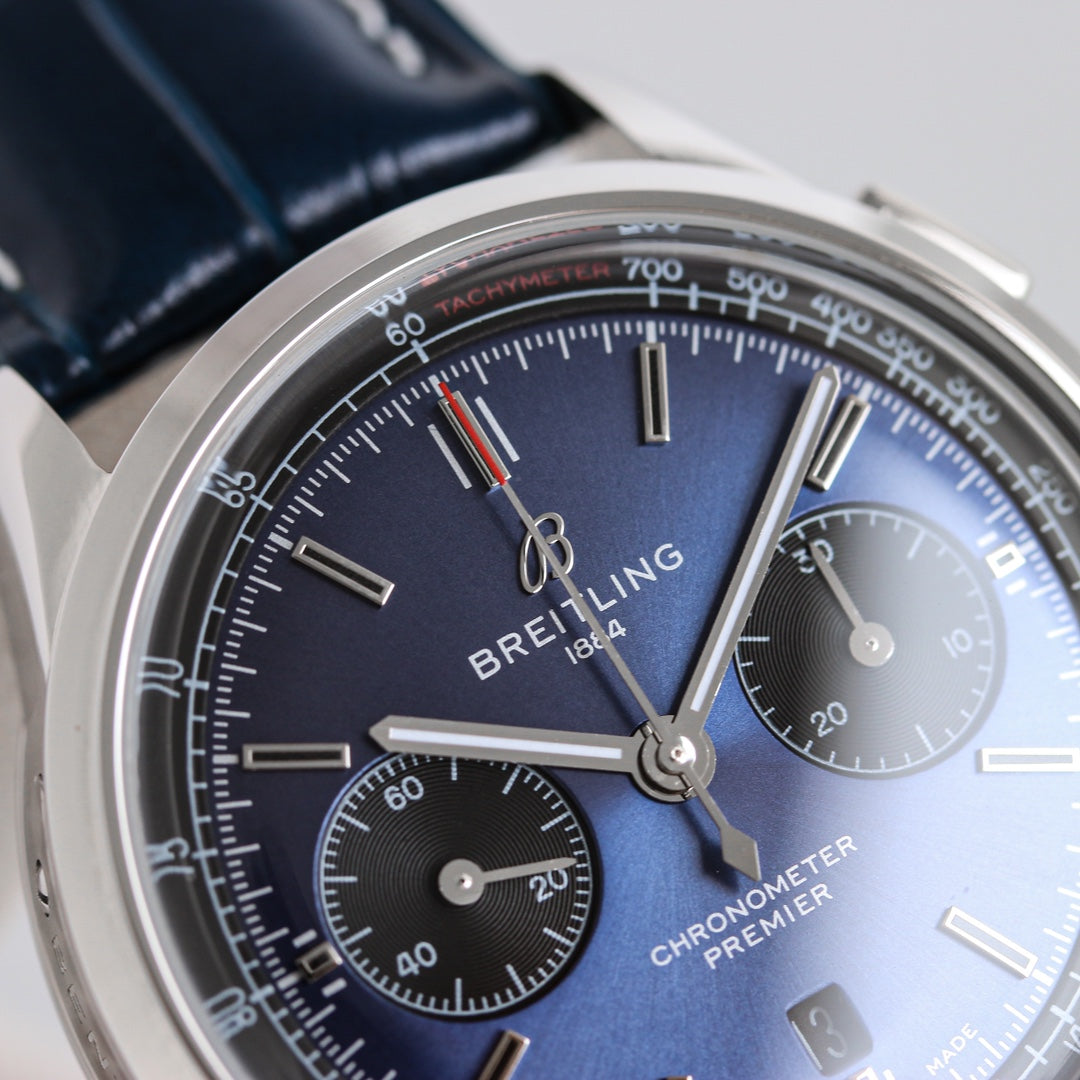 Chronograph - Blue - Blue Leather - Automatic - 42mm