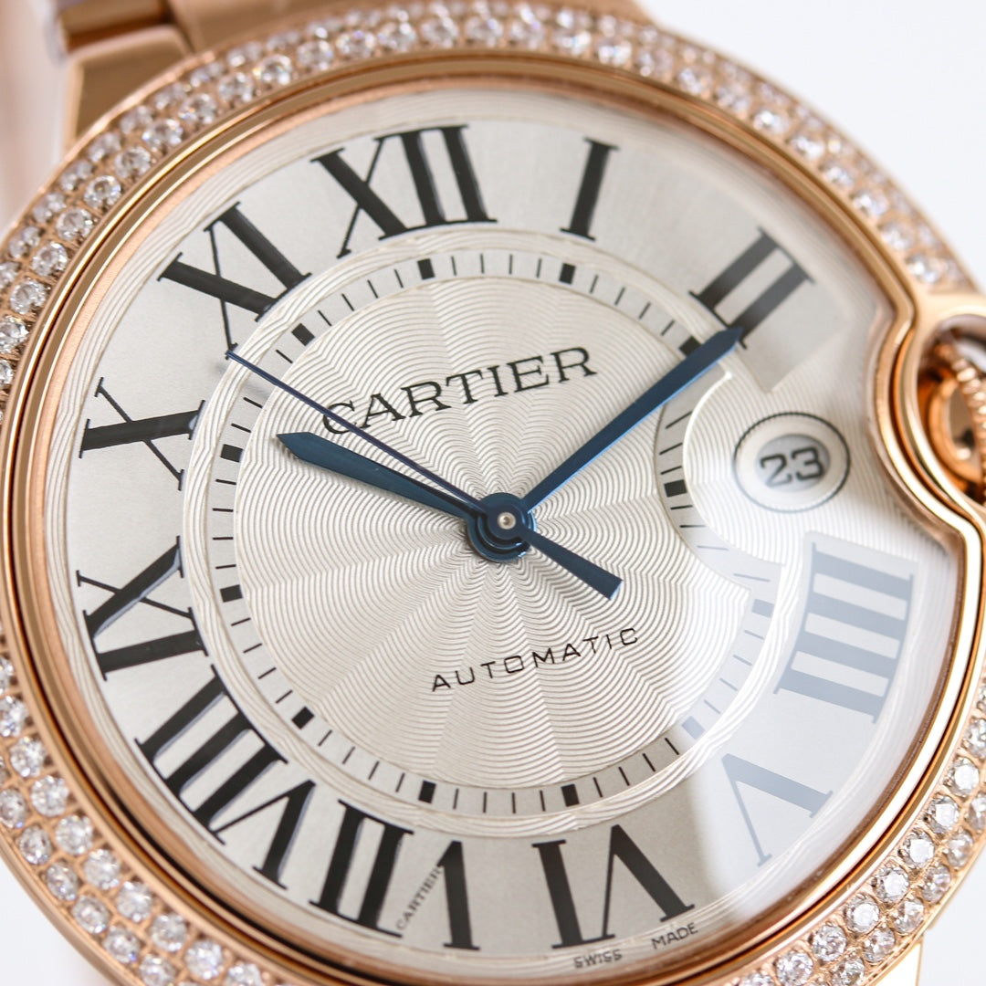 Luxury Diamond Bezel -White -Rosegold - 904L Steel- Automatic - 36/42mm