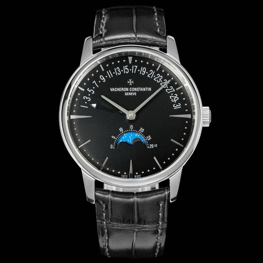 4010U/000R- Black Silver -Black Leather - Automatic - 42.5mm