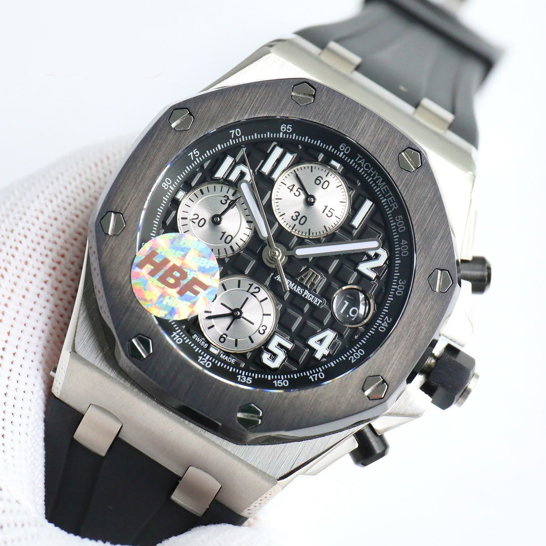 TOP! Black Ceramic Bezel - Black Rubber - Automatic - 44mm
