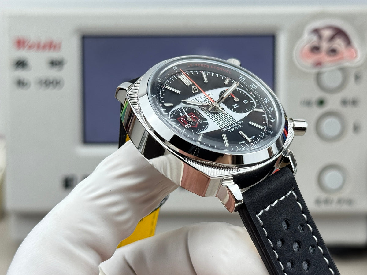 Chronograph - Silver Black - T-Timer - Silver 904L Steel - Automatic - 38mm
