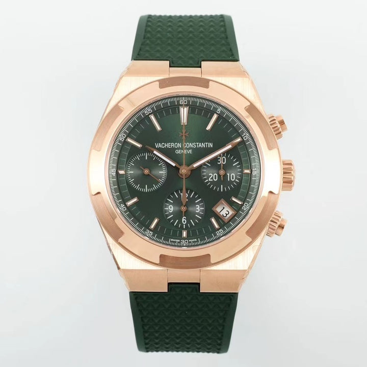 Chronograph -Dark Green - Green Rubber - Automatic - 42mm