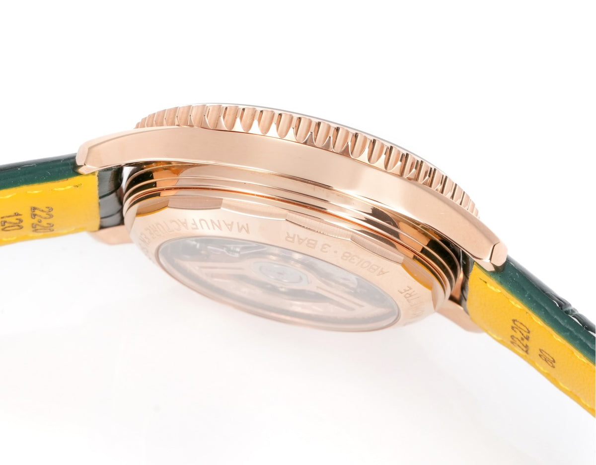 Chronograph - Rosegold White - Green - N-Timer - Green Leather - Automatic - 43mm
