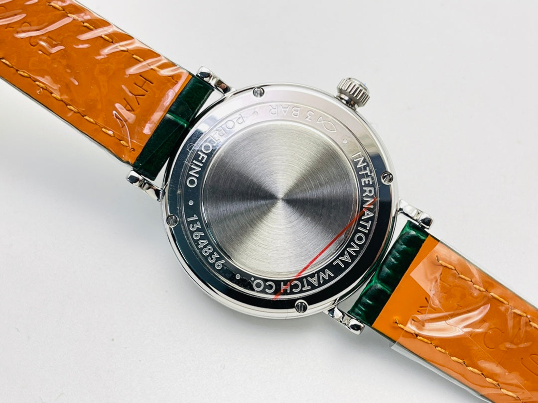 LADY -Silver Green - Green Leather - Automatic - 34mm