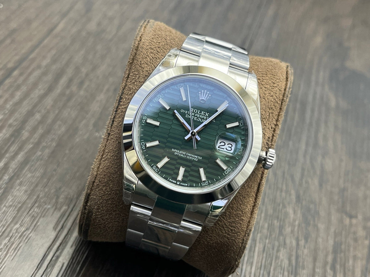 C-Factory -Green Wave - Smooth Bezel - Silver 904L Steel- Automatic - 41mm