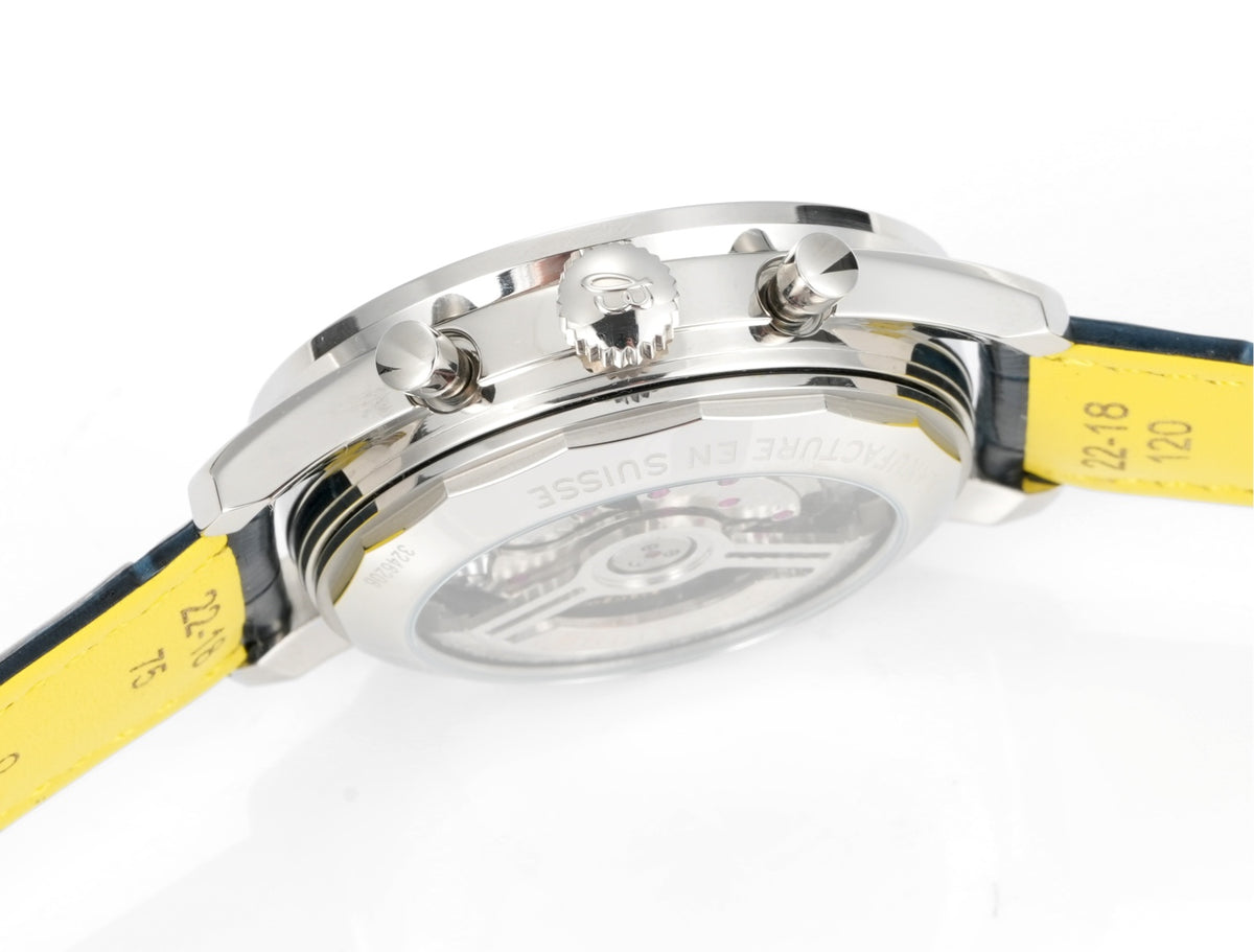 Chronograph - Rhinestone - Sky Face - N-Timer - Black Leather - Automatic - 43mm