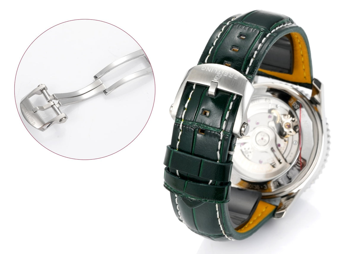 Chronograph - White bezel - Green - N-Timer - Green Leather - Automatic - 43mm