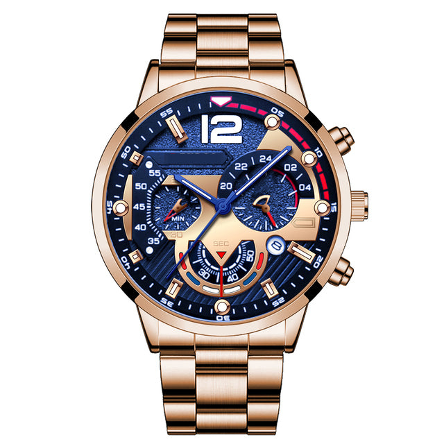 Blue Yellow Dial - Gold 904L Steel - Quartz -41mm