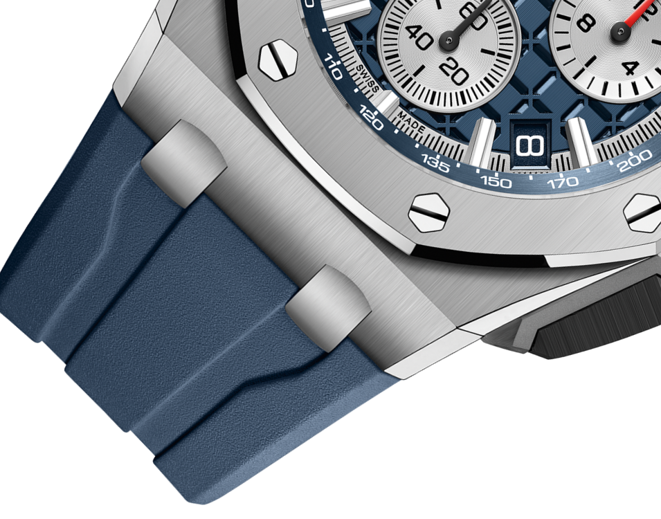 Blue Rubber Strap - Titanium Steel - QUARTZ - 43mm