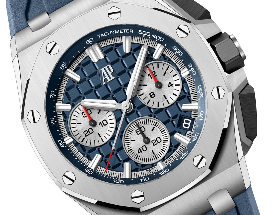 Blue Rubber Strap - Titanium Steel - QUARTZ - 43mm