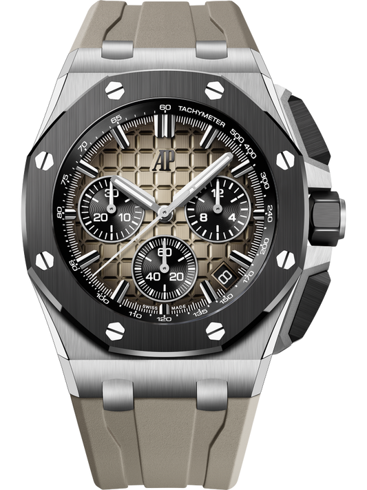 🔥limited-time offer! Brwon Rubber Strap - 904L Steel - Quartz - 43mm
