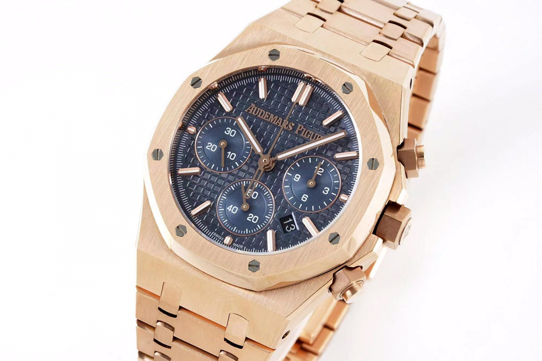 Chronograph -26331st- Blue - Rosegold 904L Steel - Quartz - 41mm