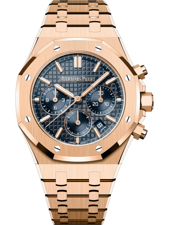 Chronograph -26331st- Blue - Rosegold 904L Steel - Quartz - 41mm