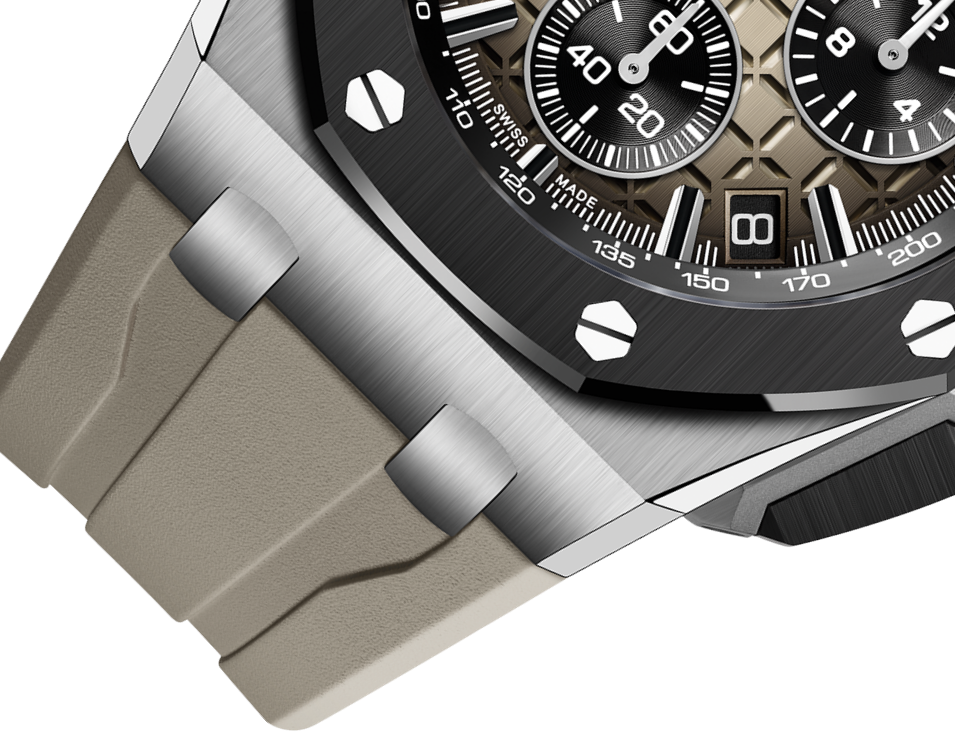 🔥limited-time offer! Brwon Rubber Strap - 904L Steel - Quartz - 43mm